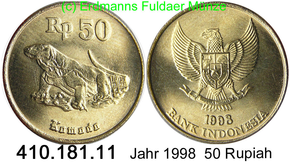 50 rupiah 1998 indonesia indonesien *43 km52 . 410.0181.11 unc