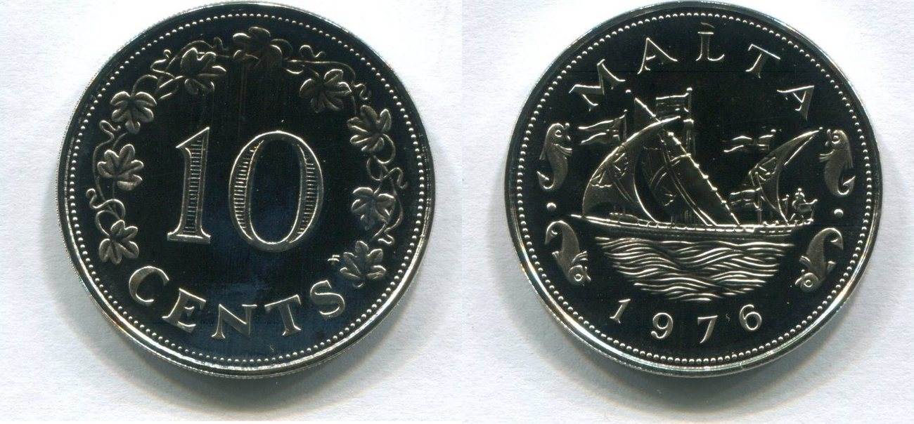 10 cents 1976 malta ~ proof